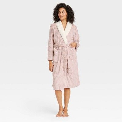 Women&#39;s Cozy Faux Fur Robe - Stars Above&#8482; Pink XS/S | Target