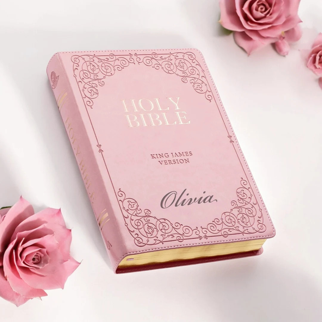 Personalized Pink KJV BIBLE Custom Engraved Name Christian Fathers Day Gift for Her Mom Women Gir... | Etsy (US)