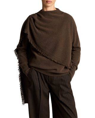 Vince Wool & Cashmere Draped Fringe Scarf Sweater | Bloomingdale's (US)