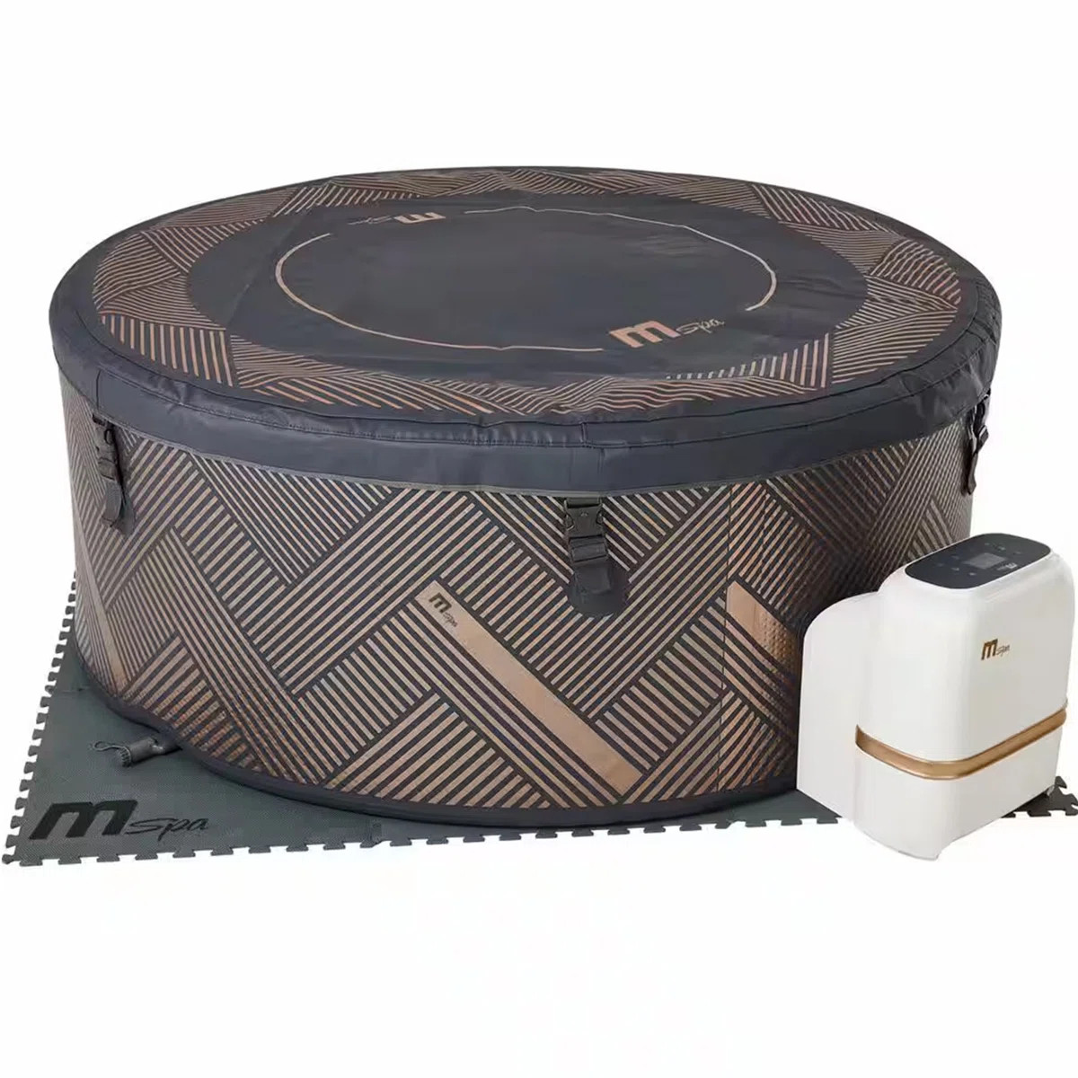 MSPA 120 Volt 6 Person 138 - Jet Vinyl Round Inflatable Hot Tub with Ozonator in Champagne Gold F... | Wayfair North America