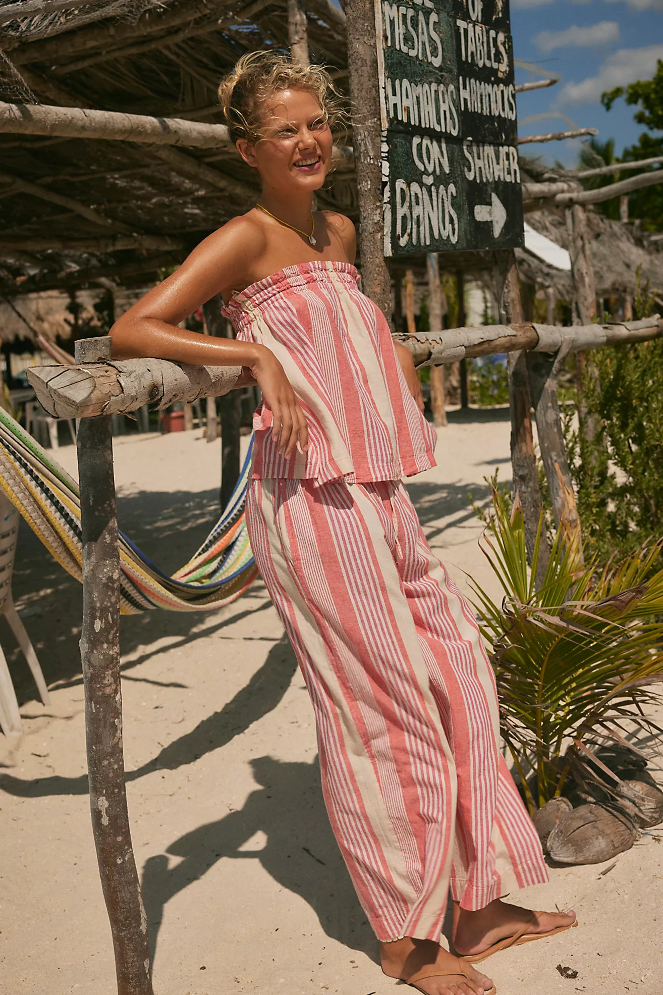 Corfu Striped Cotton-Linen Set | Free People (Global - UK&FR Excluded)