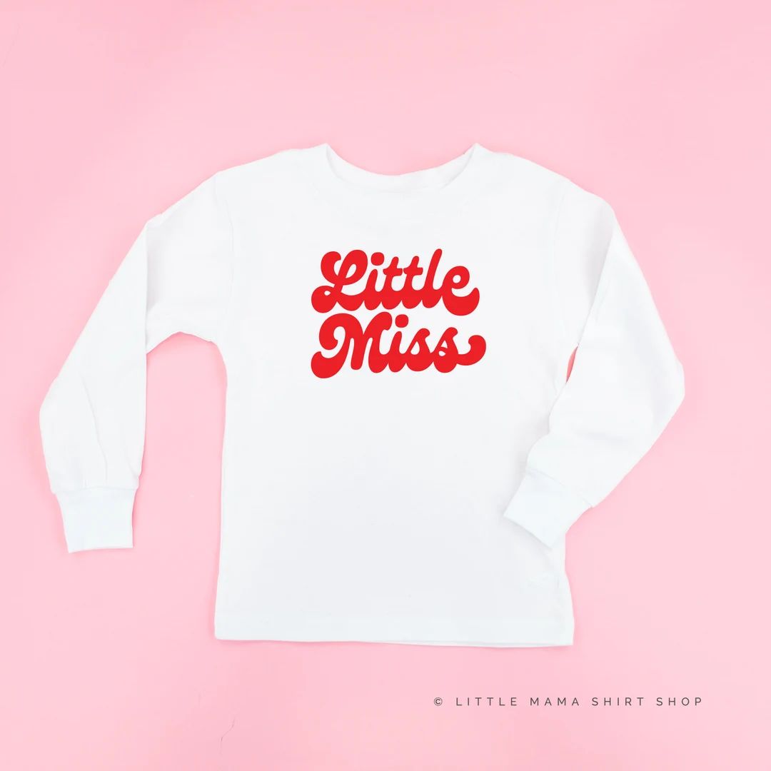 Little Miss Long Sleeve Child Shirt Kids Graphic Tee Valentine's Day Bodysuit Kids Valentine Shir... | Etsy (US)