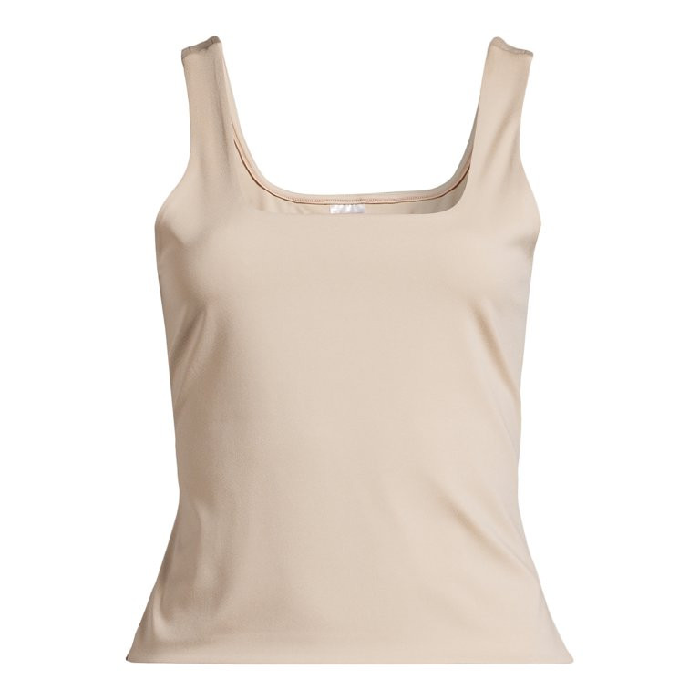 No Boundaries Juniors' Double Layer Square Neck Tank Top, Sizes XS-XXXL | Walmart (US)