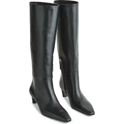 Madewell Cielo Tall Leather Boot in True Black at Nordstrom, Size 8 | Nordstrom