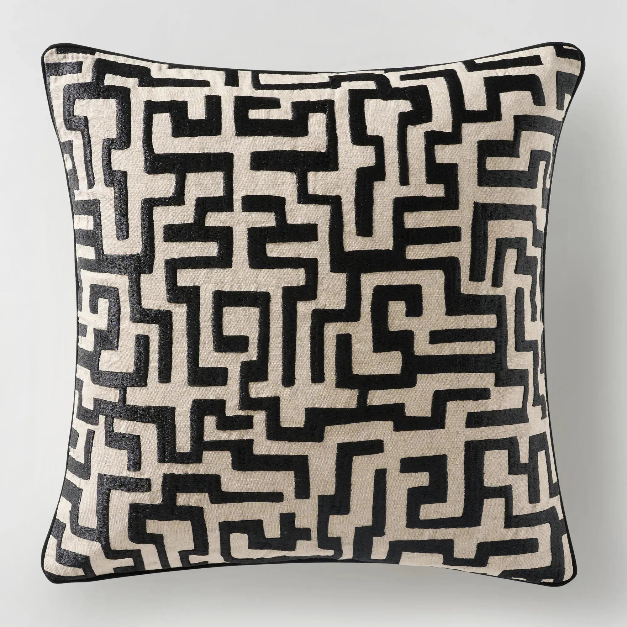 Mod Maze Pillow 22" - Black | Z Gallerie