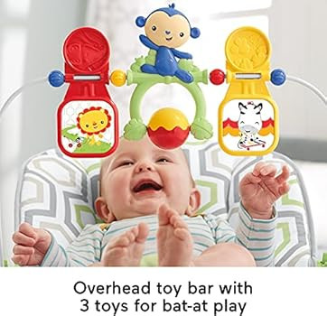 Fisher-Price Baby Bouncer - Geo Meadow, Infant Soothing and Play Seat, Multi | Amazon (US)