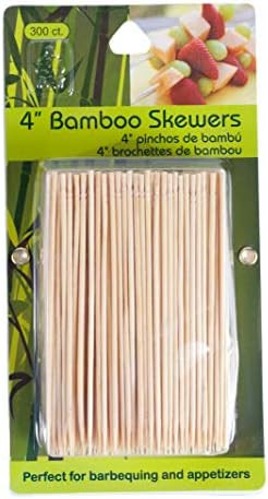 Jacent 4 Inch Appetizer Bamboo Skewers. 300 Count per Pack, 1-Pack | Amazon (US)