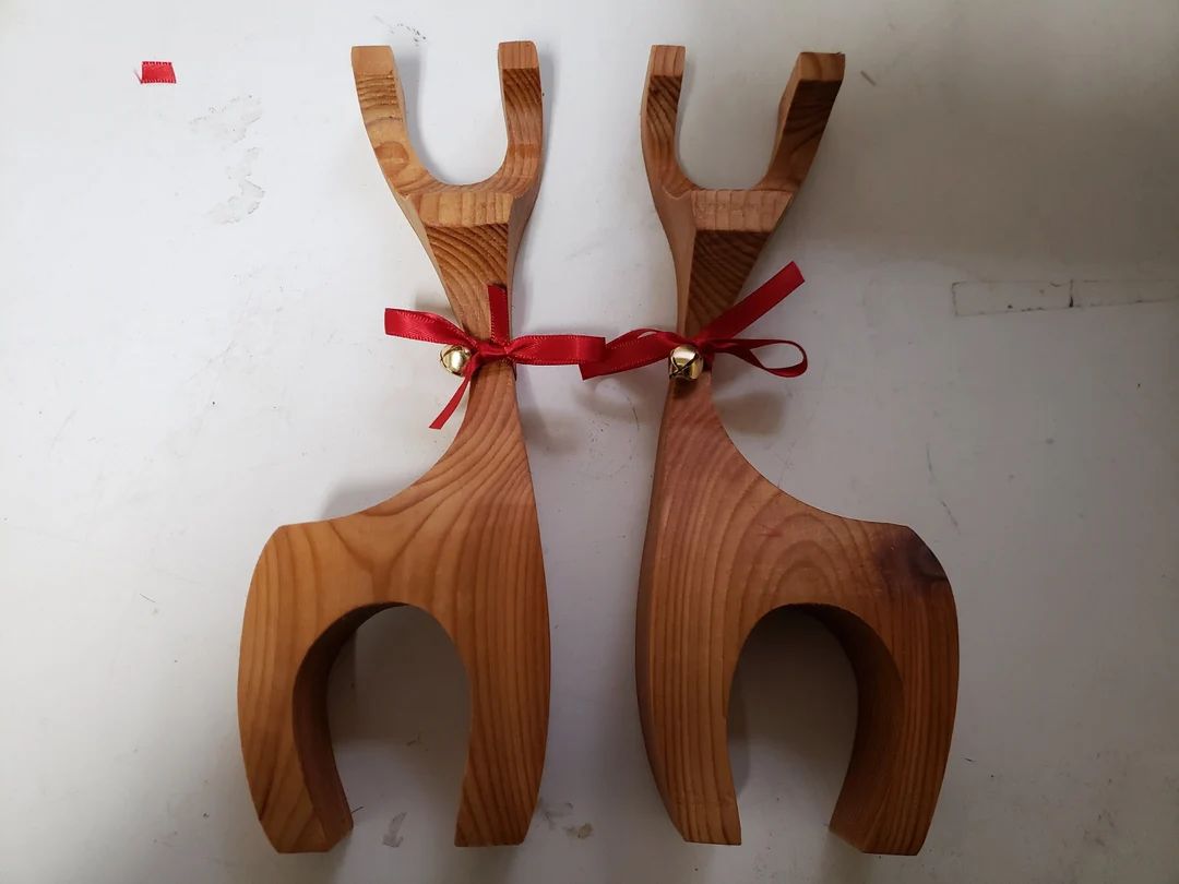 Wooden Danish Reindeer pair - Etsy | Etsy (US)