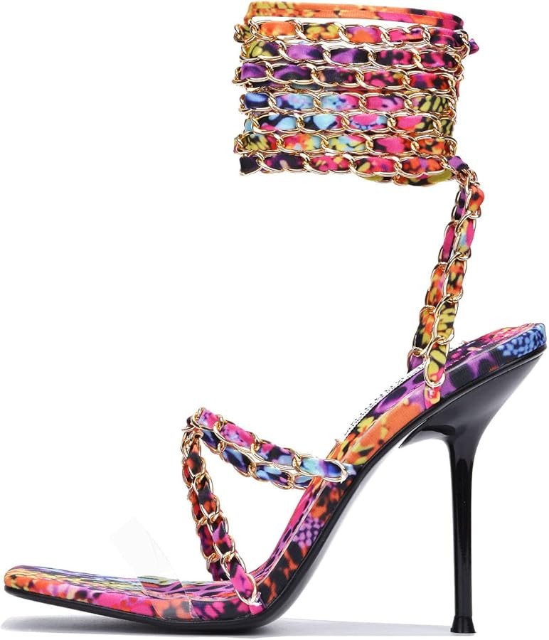 Cape Robbin Hani Sexy Woven High Heels for Women, Square Open Toe Shoes Heels | Amazon (US)