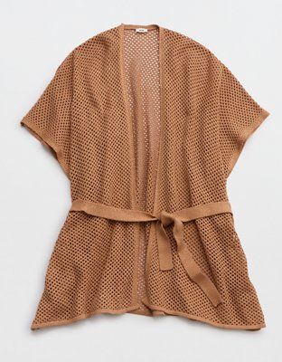 Aerie Metallic Crochet Cape | American Eagle Outfitters (US & CA)