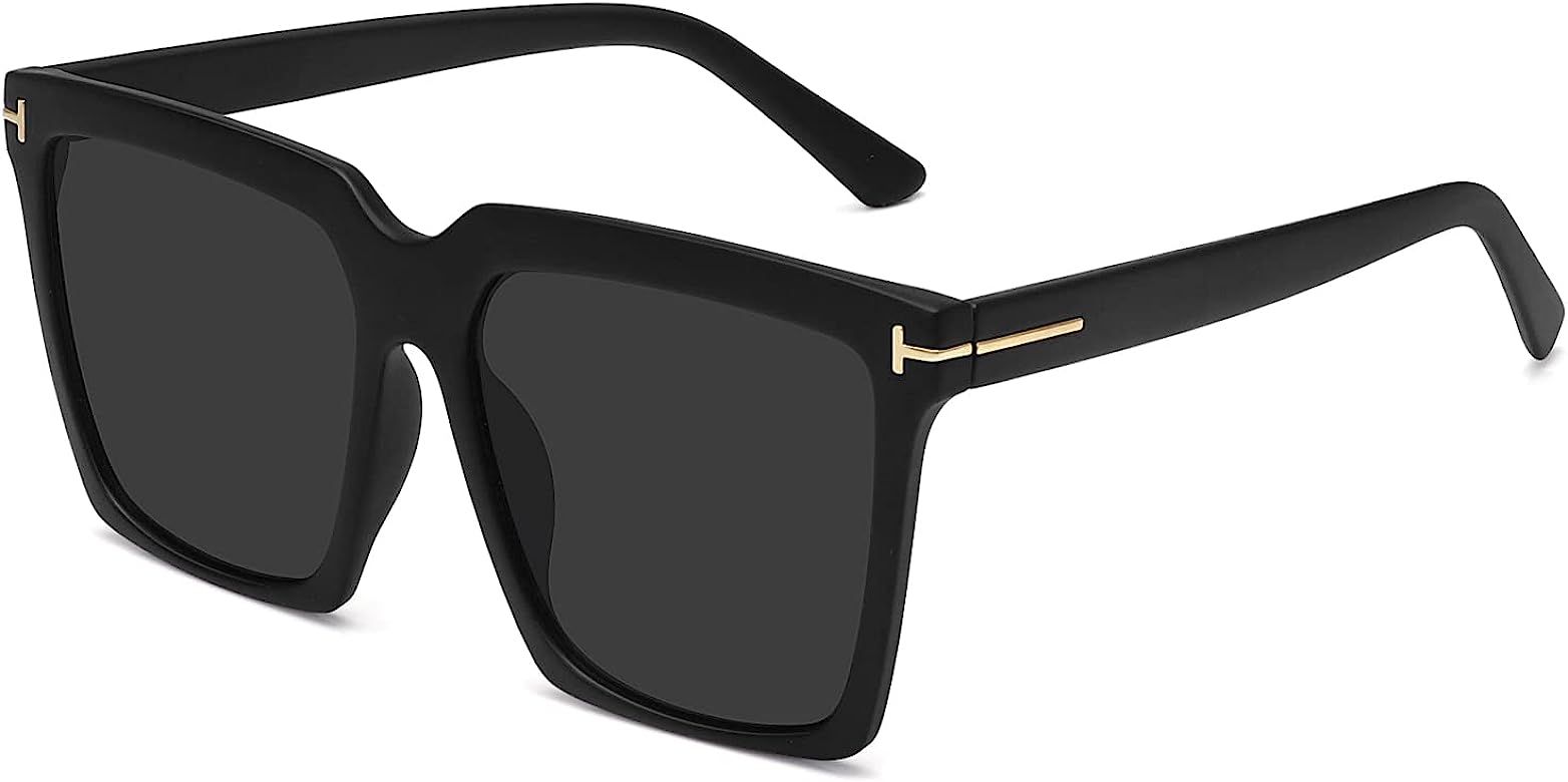 MEETSUN Trendy Oversized Sunglasses for Women Vintage Square Sunglasses UV400 Protection | Amazon (US)