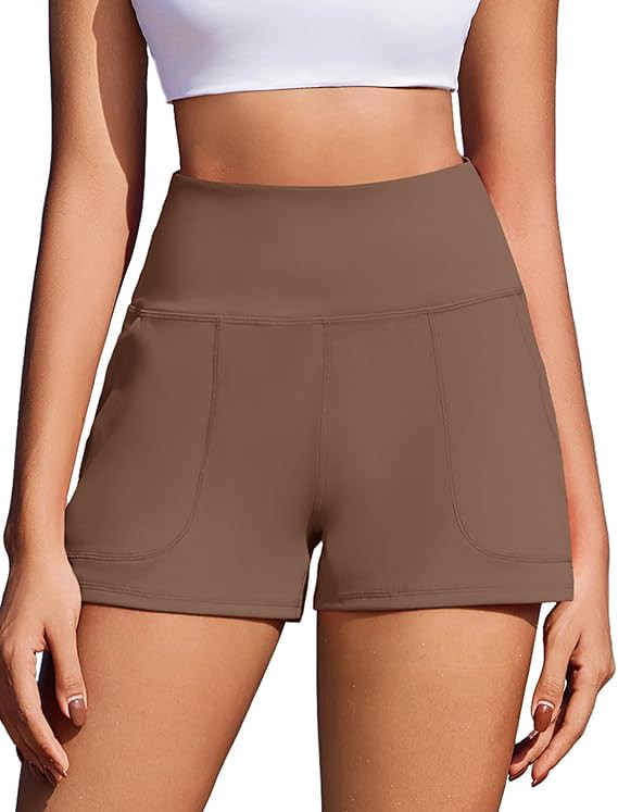 PINSPARK Workout Shorts Women Wide Leg Athletic Shorts High Waisted Yoga Shorts Tummy Control Gym... | Amazon (US)