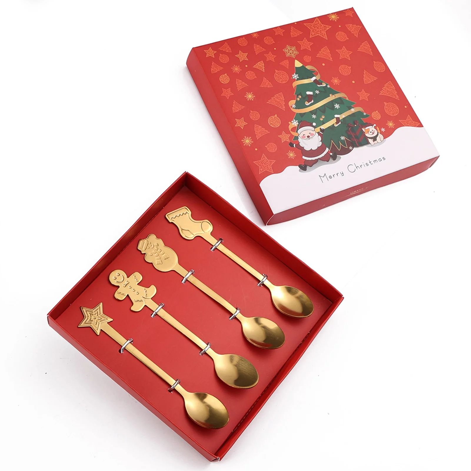 2/4 PCS Christmas Coffee Espresso Spoons Stainless Steel Flatware Set with Classic Xmas Design fo... | Walmart (US)