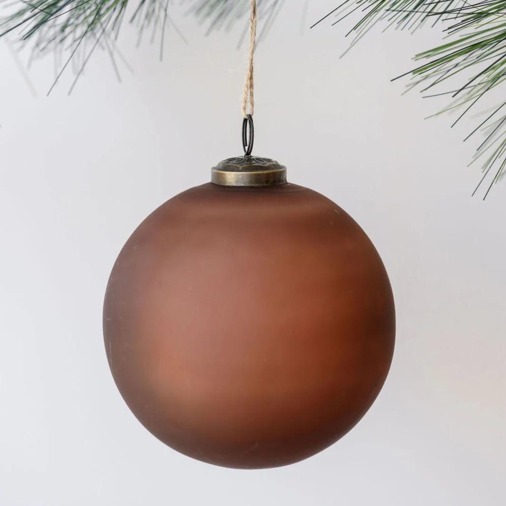 5" Frosted Cinnamon Glass Ornament | CG Hunter