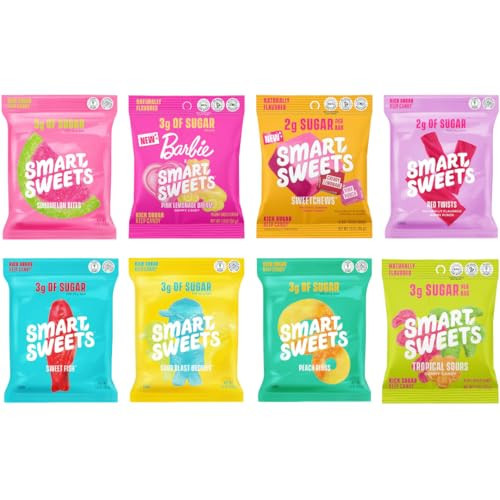 SmartSweetts Assorted Variety Pack, Candy With Low Sugar & Calorie, Healthy Snacks For Kids & Adults - 1.8oz (Pack of 8) | Amazon (US)