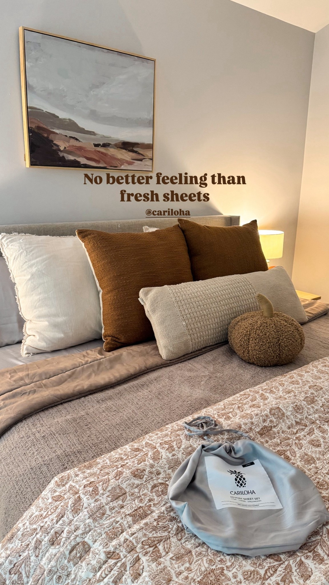 Fall bed refresh! Sheets from Cariloha 💖  code: ALLISCLARE35

#LTKStyleTip #LTKU #LTKSeasonal