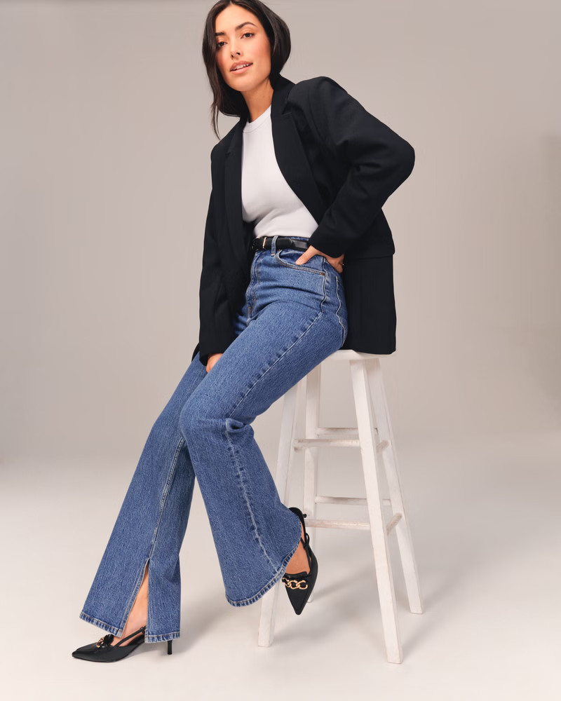 Women's Curve Love High Rise Vintage Flare Jean | Women's Clearance | Abercrombie.com | Abercrombie & Fitch (US)