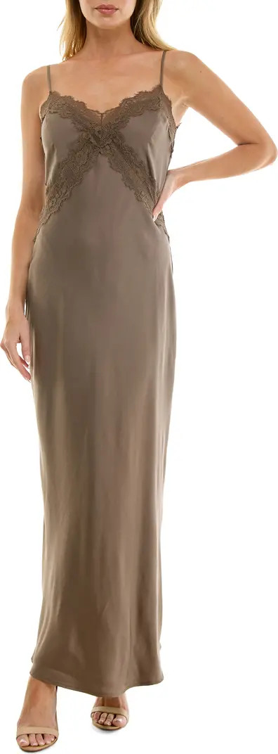 Bias Cut Lace Trim Satin Slipdress | Nordstrom