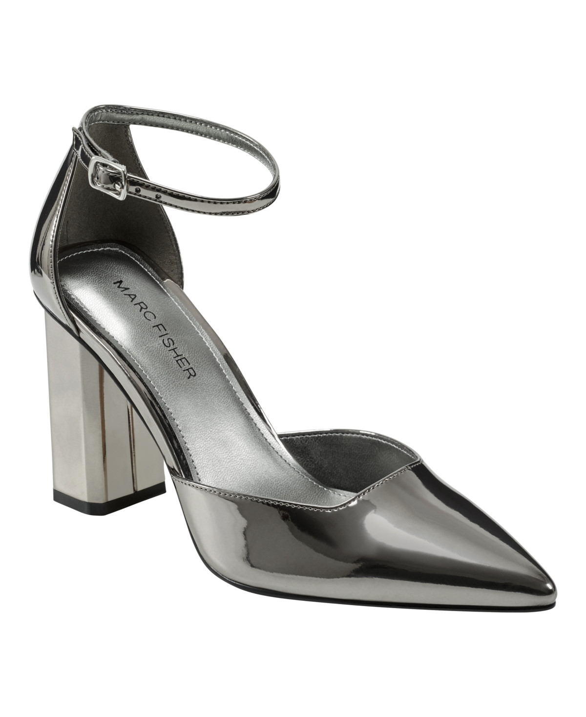 Marc Fisher Women's Demeter Adjustable Ankle Strap Dress Pumps - Pewter - Manmade | Macy's