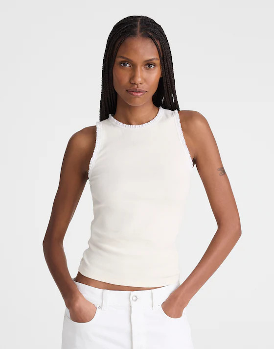 Lace-Trim Ribbed Tank | Madewell