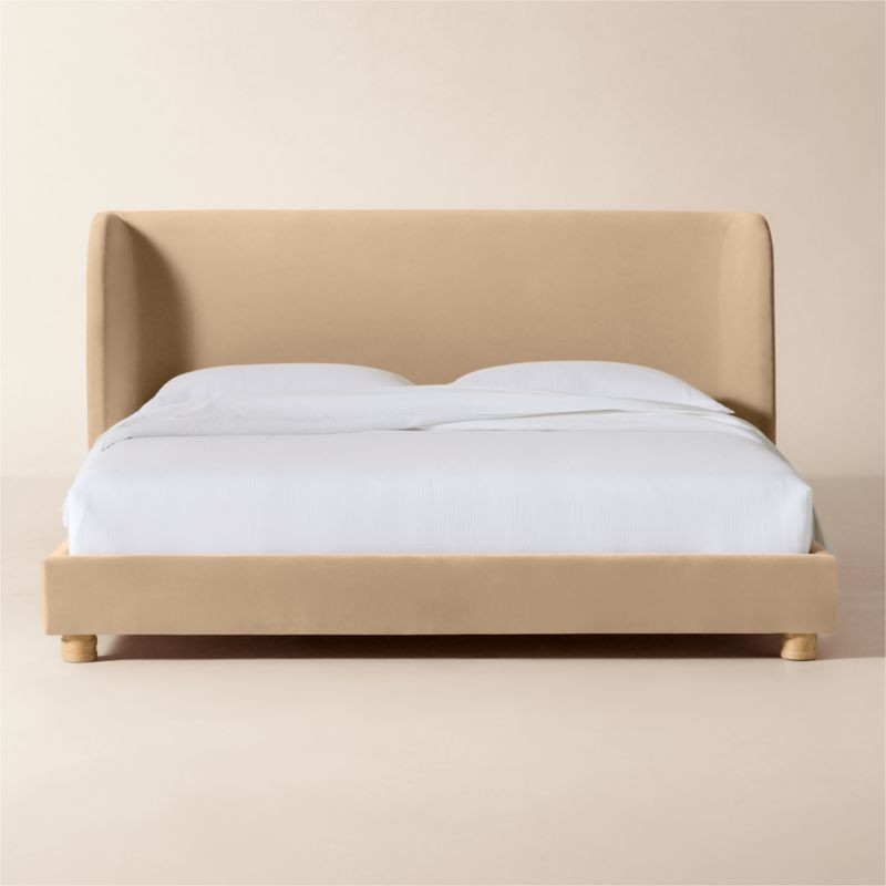 Jackson Cream Velvet King Bed | CB2 | CB2
