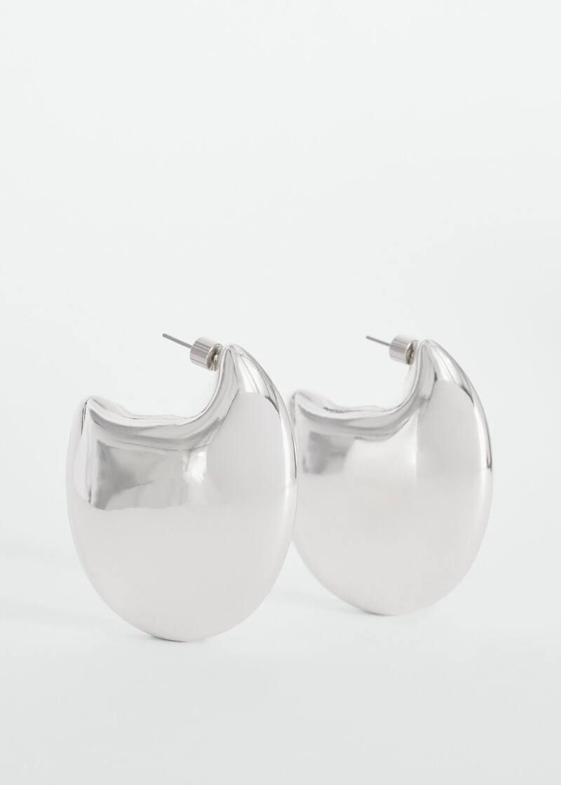 Volume oval-hoop earrings -  Women | Mango United Kingdom | MANGO (UK)