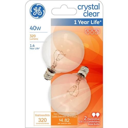 GE Classic 40-Watt Dimmable G16.5 Light Fixture Incandescent Light Bulb (2-Pack) Lowes.com | Lowe's