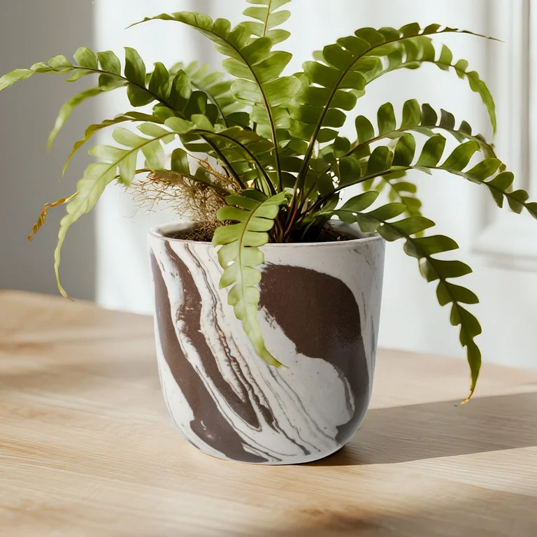 Mainstays Paxton 6.3" x 6.3" x 5.7" Round Red Canyon Ceramic Planter | Walmart (US)