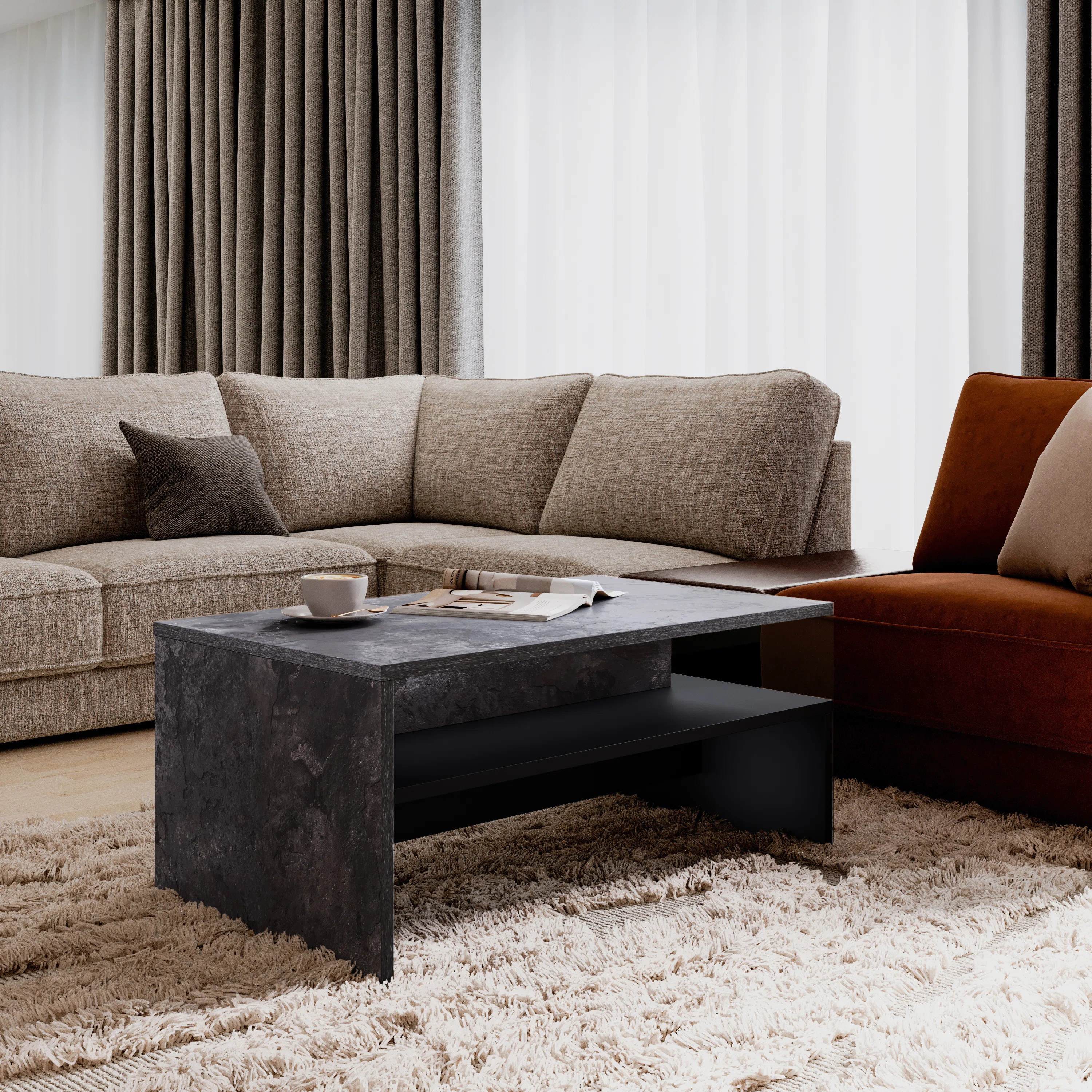 Carlotta Solid Coffee Table with Storage | Wayfair UK