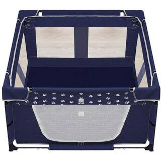 Large Dog Playpen 43.3 x 43.3 in. with Zipper Gate Thickened Oxford Fabric Fence for Small Pets Indoor Outdoor Use | The Home Depot