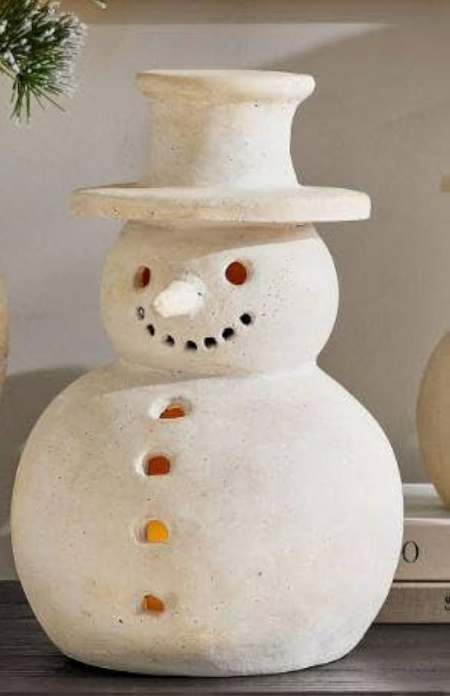 Christmas Decorations-Handmade Terracotta Snowman-L | Amazon (US)