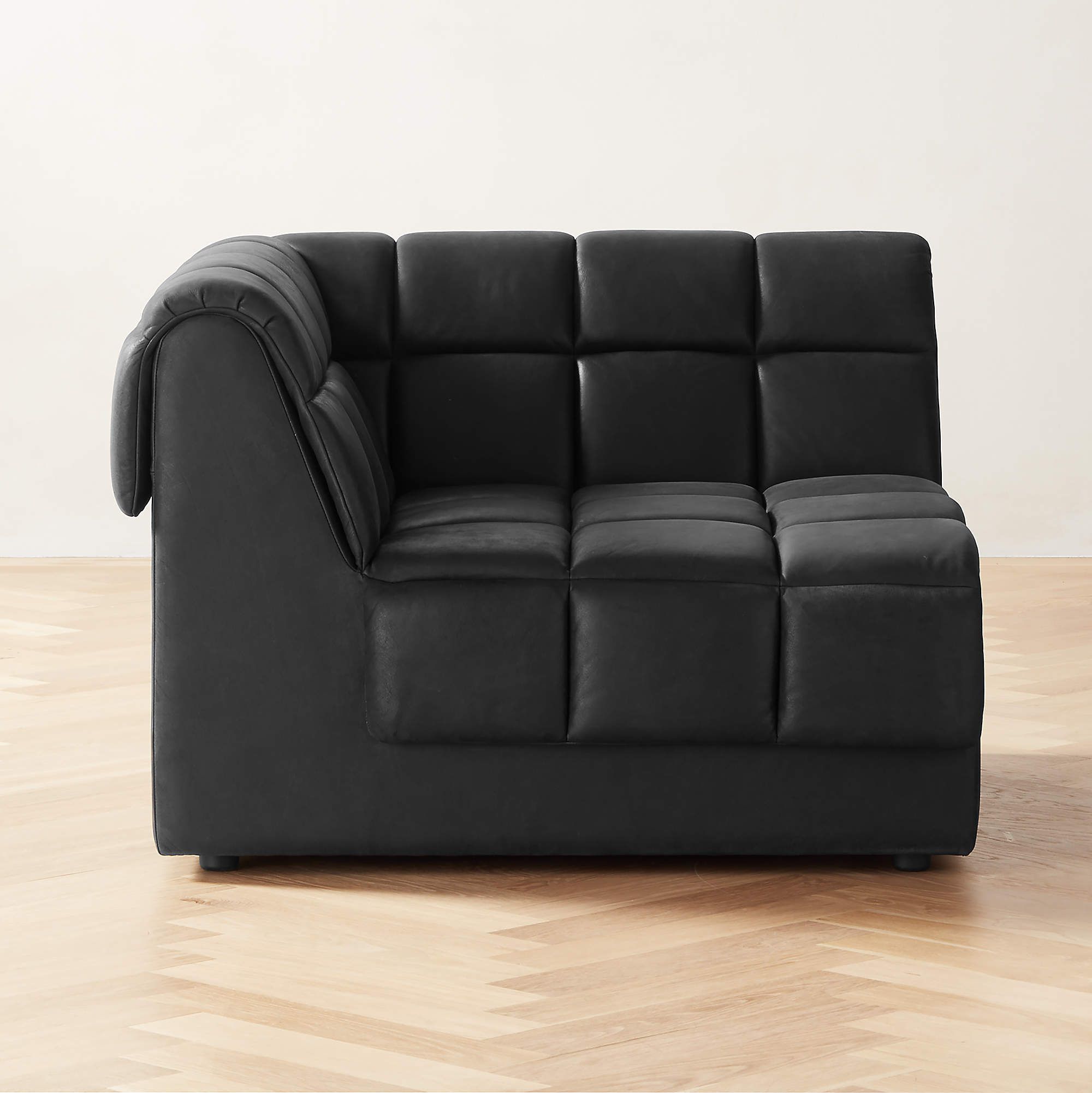 Pezzo Modern Black Leather Chair with Left-Arm + Reviews | CB2 | CB2