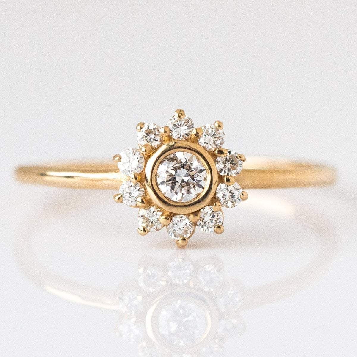 14K Gold Diamond Sunflower Ring | Local Eclectic