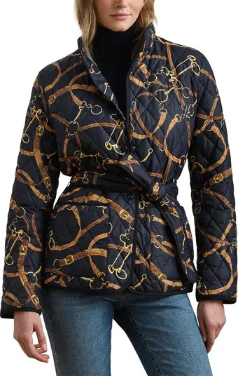 Print Belted Quilted Jacket | Nordstrom