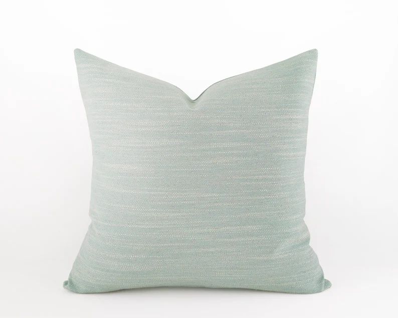 Light Spa Blue Melange Decorative Pillow Cover  Pale Aqua - Etsy | Etsy (US)