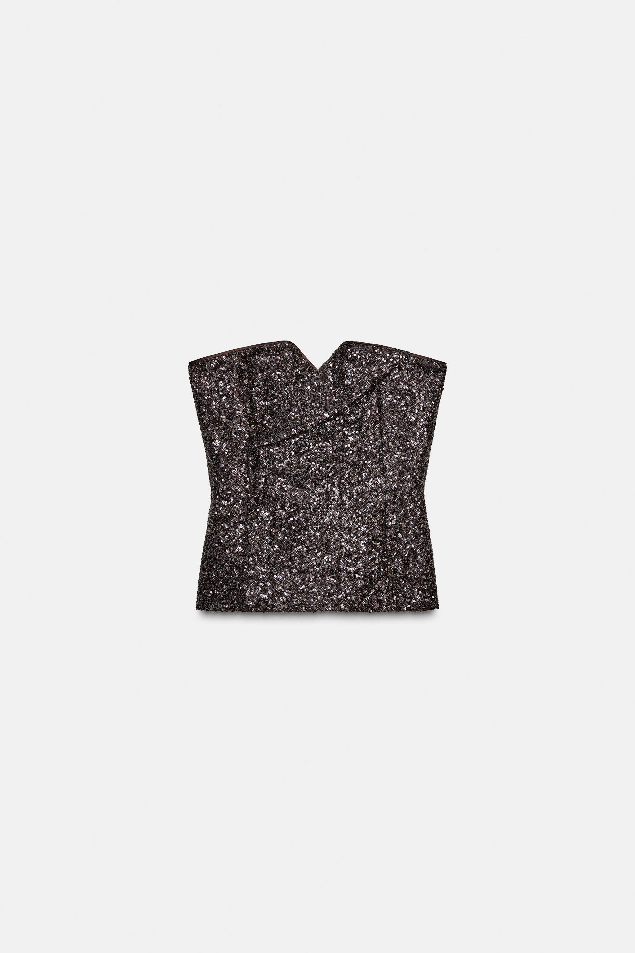 SEQUIN BUSTIER TOP ZW COLLECTION LIMITED EDITION | Zara US