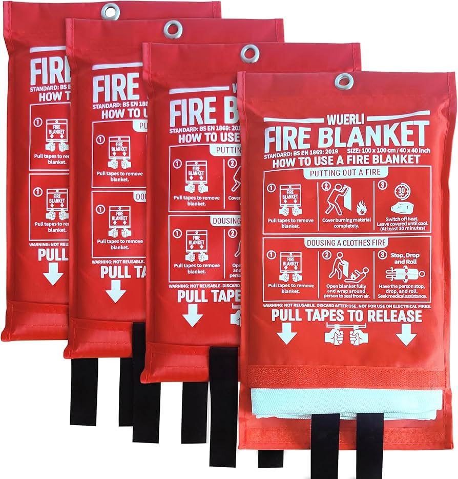Fire Blanket for Home and Kitchen,40" x 40",4 Pack,Emergency Fire Blanket | Amazon (US)