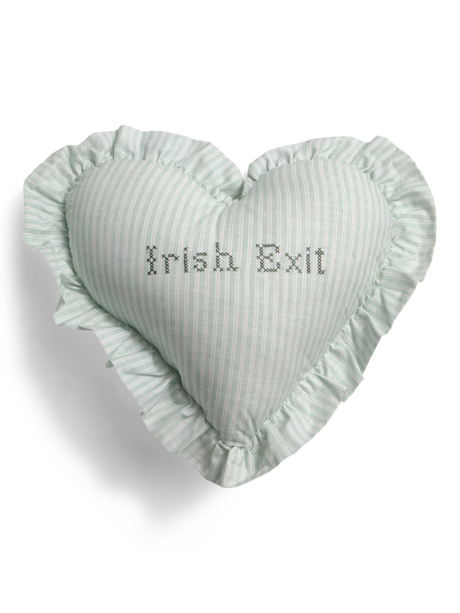 16x16 Irish Exit Embroidered Needlepoint Striped Heart Pillow | TJ Maxx