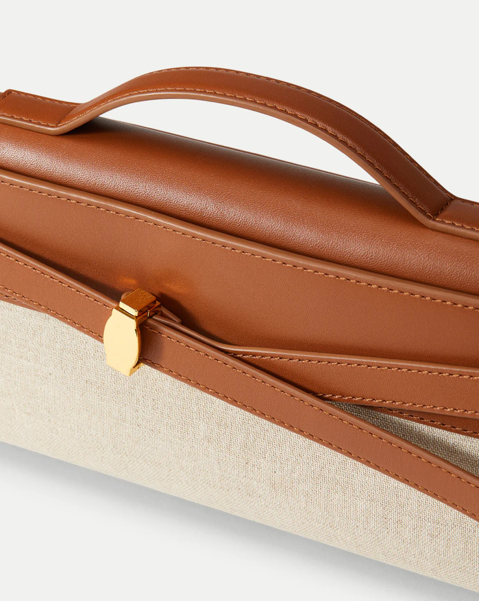 Veronica Beard Canvas Dash Clutch in Natural/Hazel | Veronica Beard | Veronica Beard