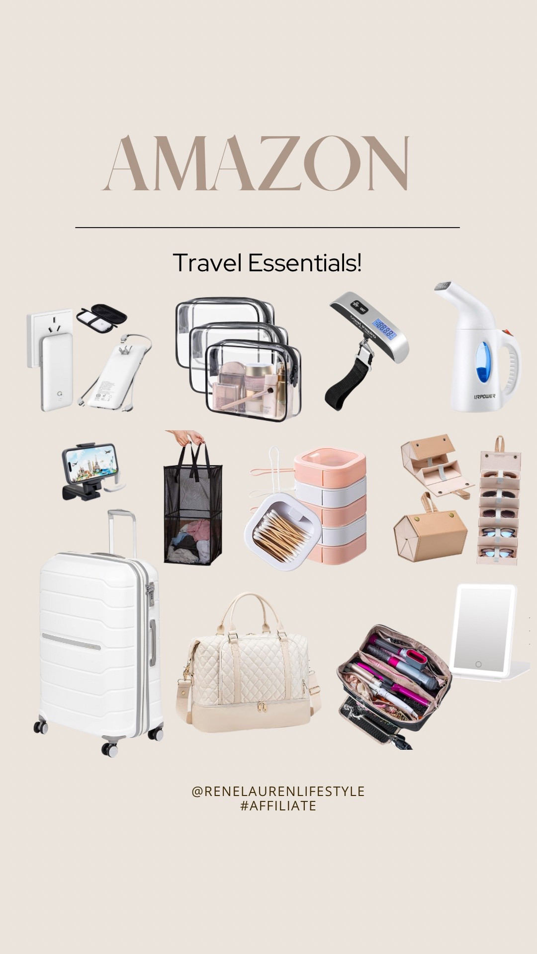Travel essentials from Amazon 

https://rstyle.me/+F86HCGcVo1HFqBW0I8sg5g

Luggage scale 
Steamer 
Sunglass organizer
Makeup organizer 
TSA bags
Flight must haves 
Travel must haves 


#LTKItBag #LTKTravel #LTKSpringSale