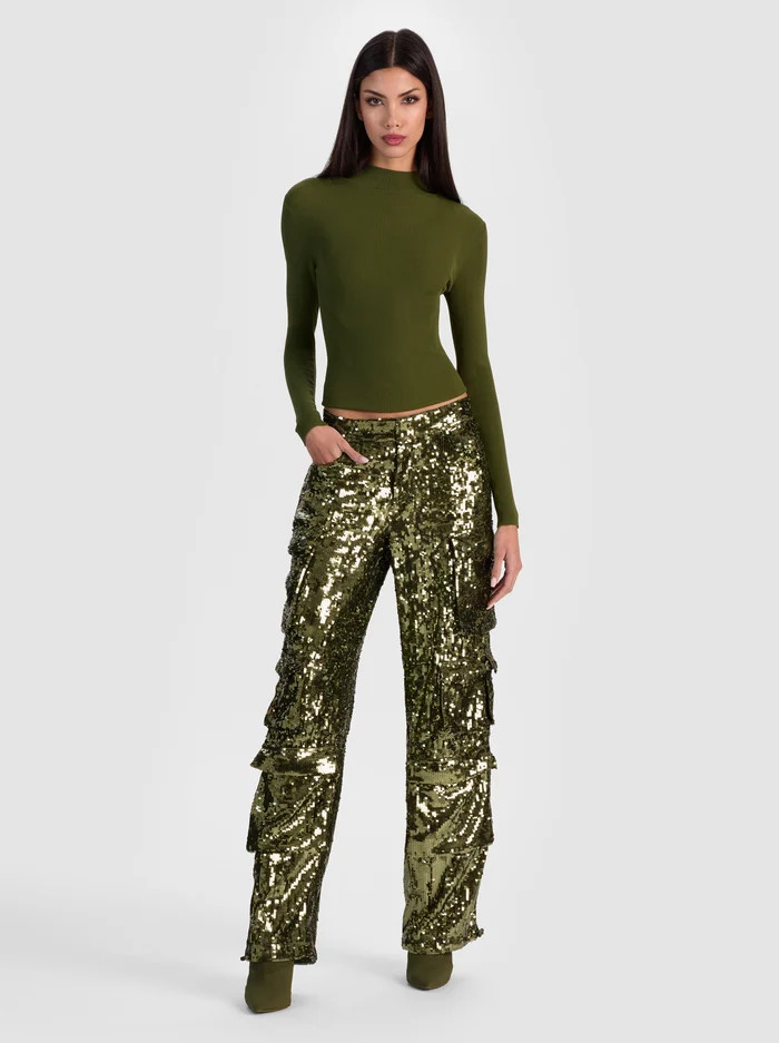 OLYMPIA SEQUIN CARGO PANT | Alice + Olivia