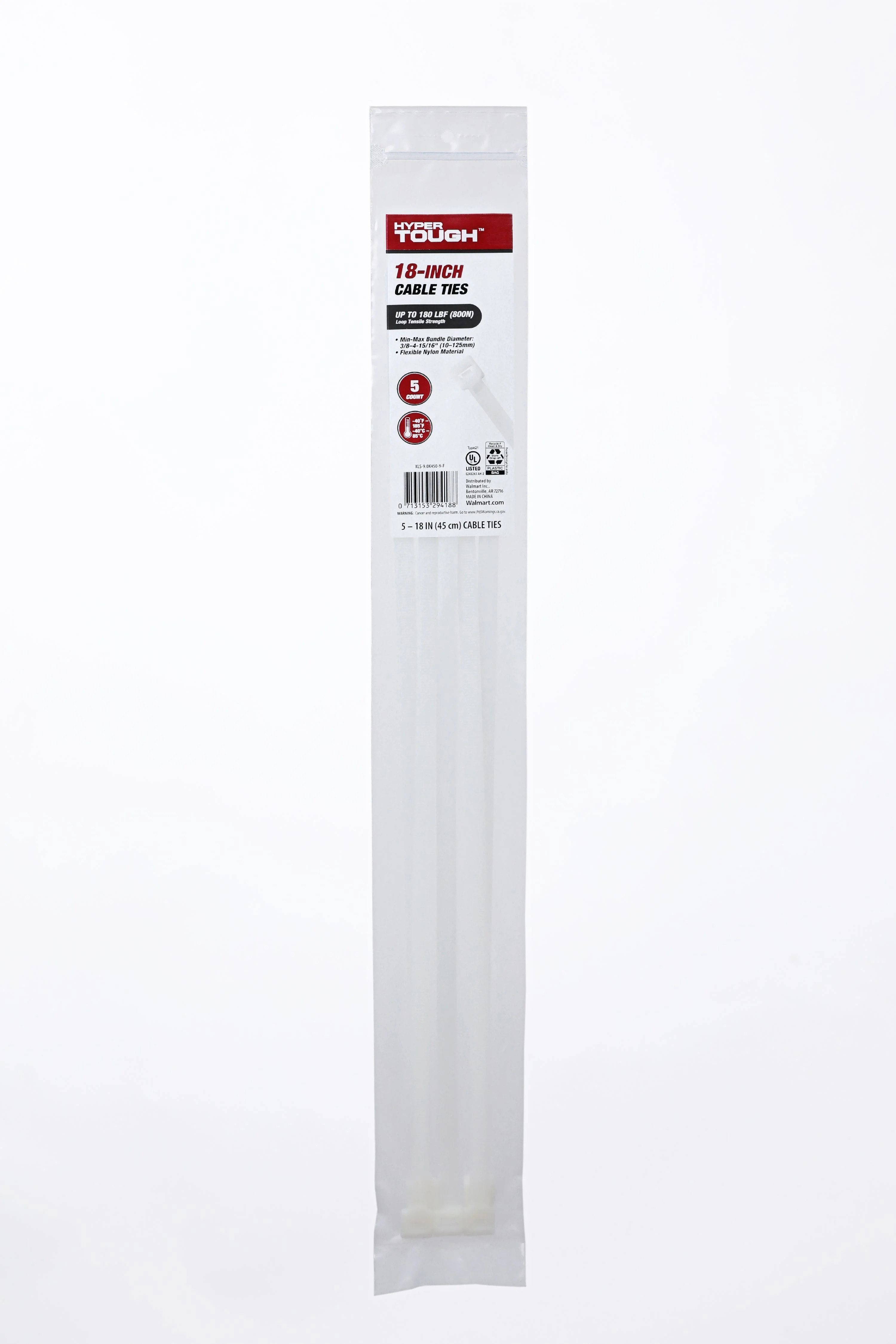 Hyper Tough 18inch Cable Tie Natural 5Pcs | Walmart (US)