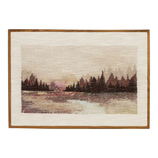 Sepia Woven Cotton and Wood Vintage Framed Wall Art by World Market | World Market