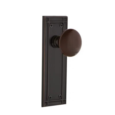 Mission Plate with Brown Porcelain Door Knob | Wayfair North America