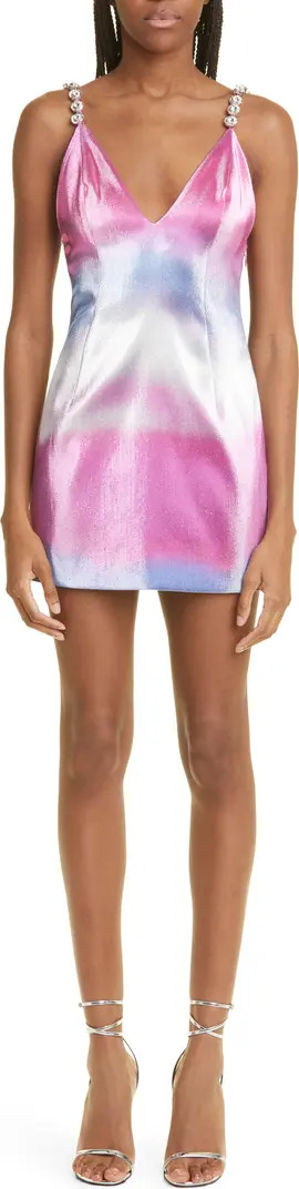 Crystal Strap Ombré Stretch Lamé Dress | Nordstrom