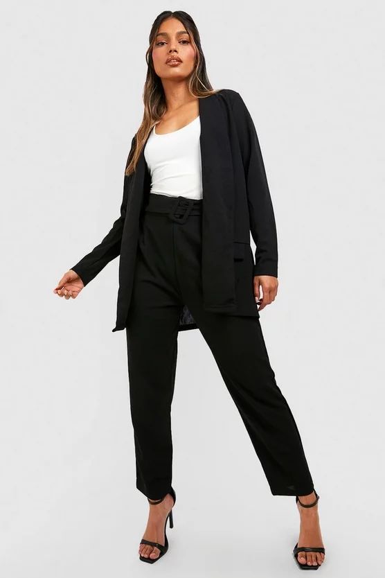 Tailored Blazer And Self Fabric Belt Trouser Suit | Boohoo.com (UK & IE)