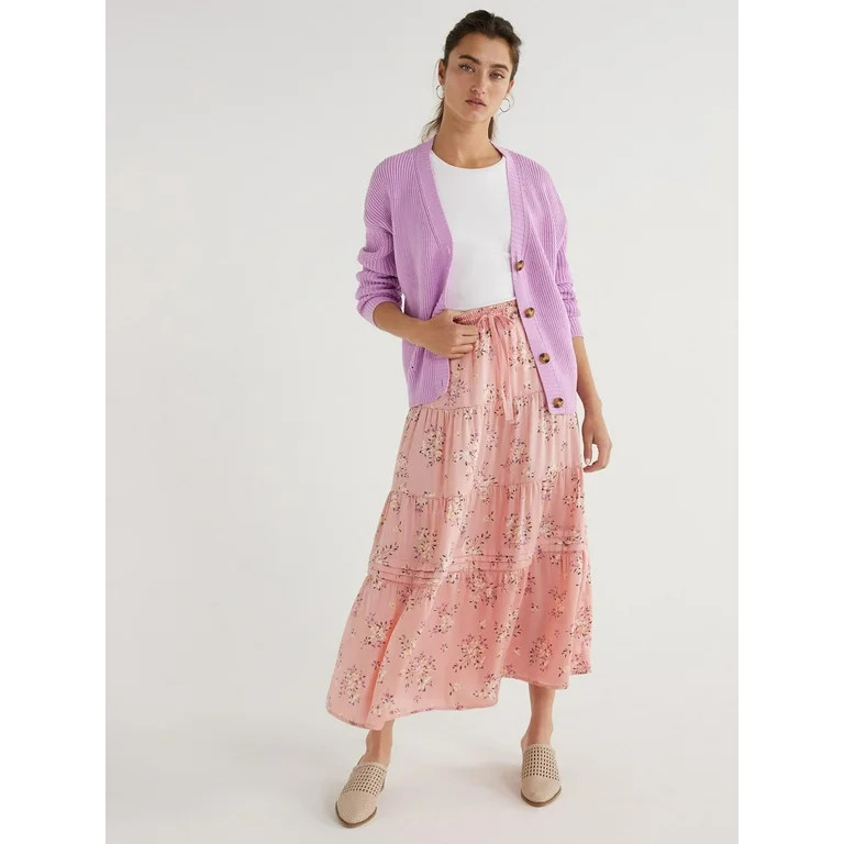 Time and Tru Women's Boyfriend Cardigan Sweater, Midweight, Sizes XS-XXXL | Walmart (US)