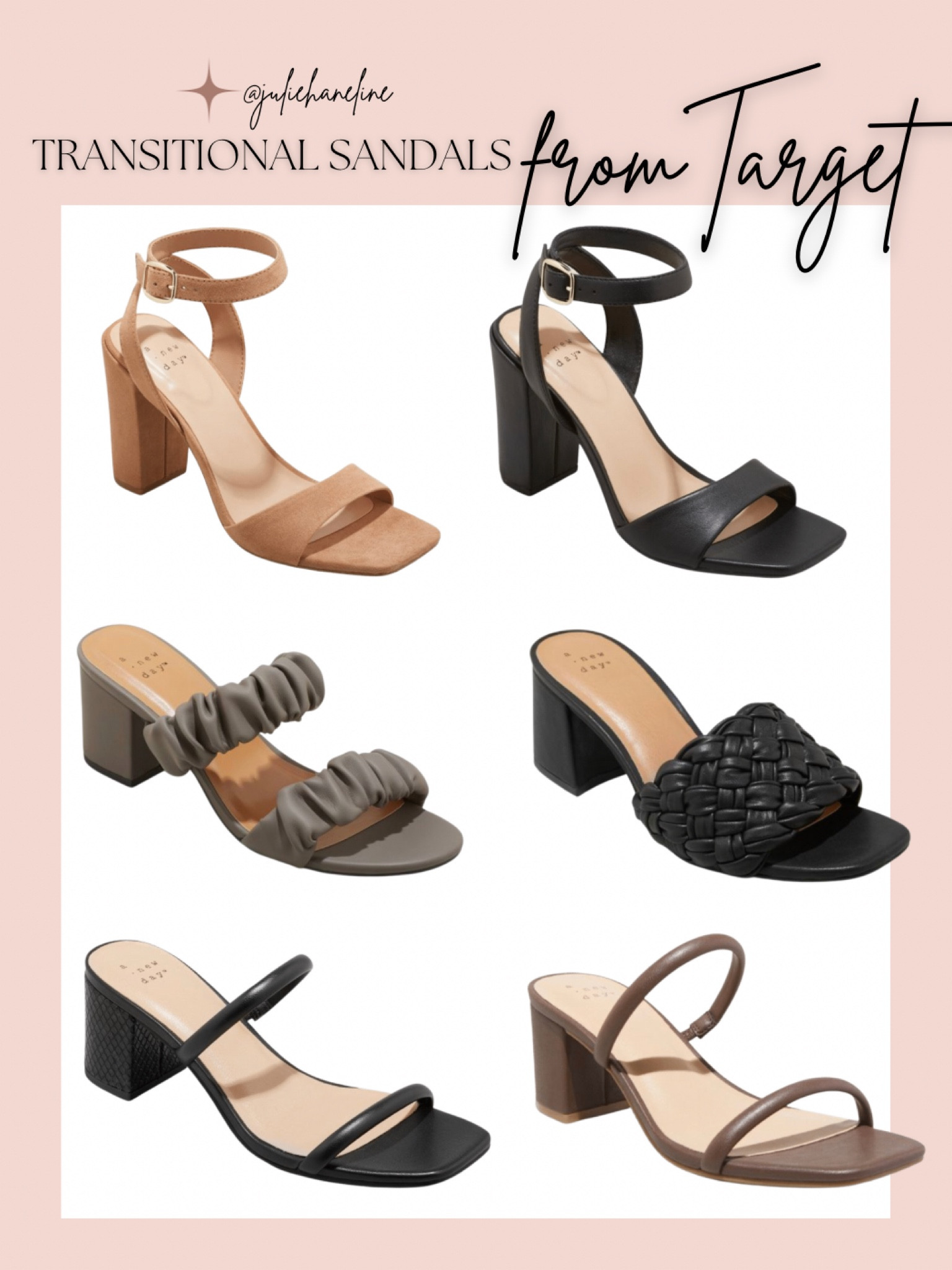 Target sandals that are great to transition from summer to fall! Wear them in the warmer months with dresses or shorts and then transition to the fall with denim! #target #sandals #shoes #heels #summertofall 

#LTKunder50 #LTKSeasonal #LTKshoecrush