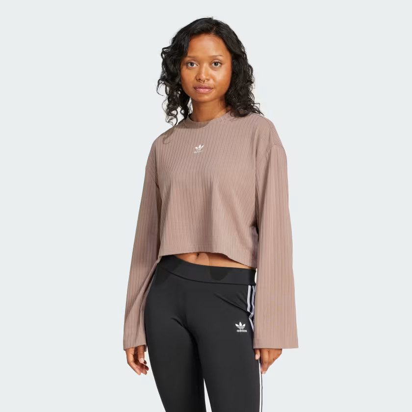Essentials Wide Rib Long Sleeve Tee | adidas (US)