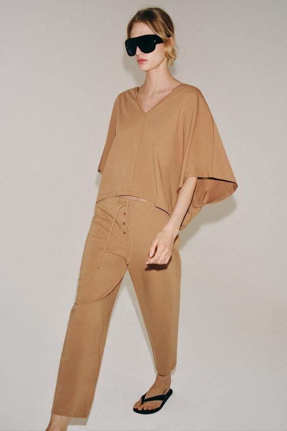 COTTON CAPE T-SHIRT | Zara AU